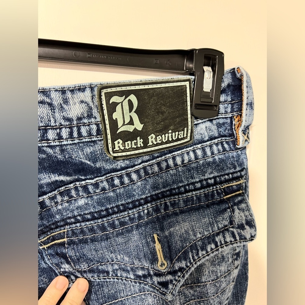 Men’s Rock Revival Jeans Acid wash look Evan straight 38 - Picture 14 of 16